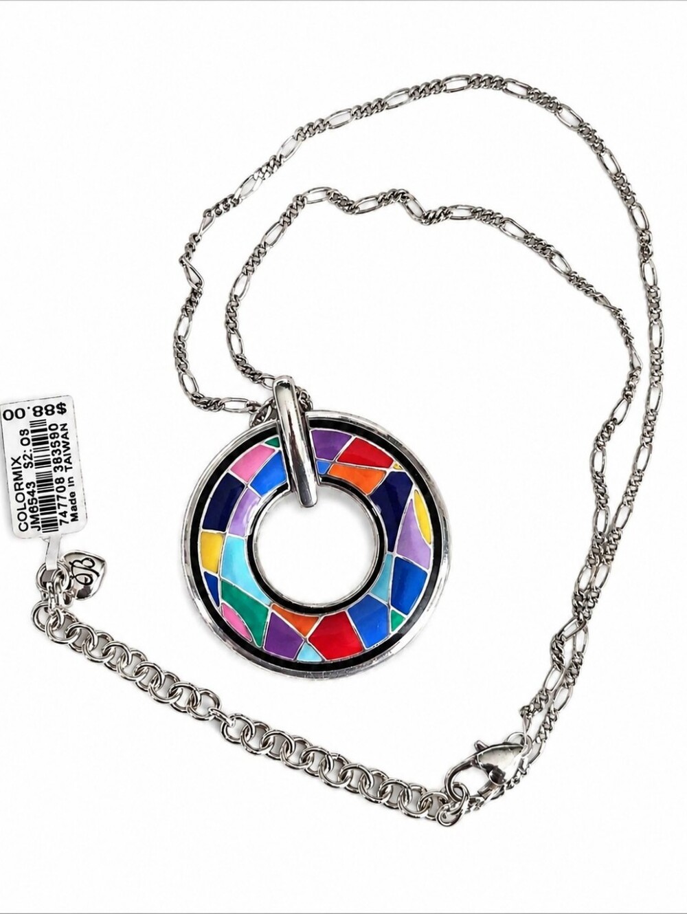 Brighton Colormix Reversible Enamel Mosaic Necklace JM6543 NWT MSRP $88